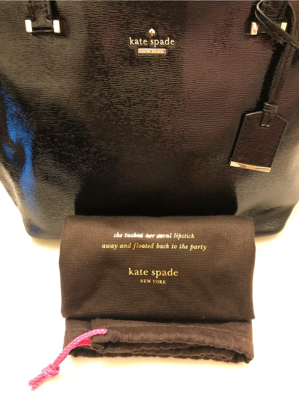 Kate Spade Glossy Black Leather Tote